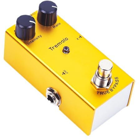Tremolo Pedal, Modulation Pedal -Classic Tremolo Effect Pedal for Electric Guitar, True Bypass, Vintage Tremolo Effects in an Easy-to-Use Compact Pedal, Yellow