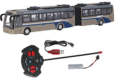 SUPYINI RC-skolbuss-leksak i skala 1:32, fjärrstyrd buss, pedagogisk teknik, med framåt, bakåt, vänster- och högerrörelse, tillverkad av ABS-material, för
