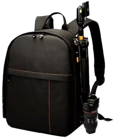 Mochila para cámara réflex – Bolsa organizador para cámara híbrida – Bolsillo de almacenamiento ajustable para mujeres hombres adolescentes y deportistas, gris, Se référer au descriptif