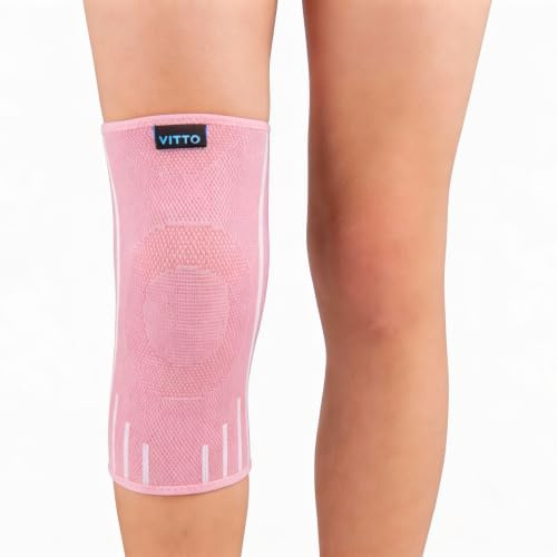VITTO Osgood Schlatter Knästöd för barn, 2–10 år, Ungdomssport Brace för löpning, fotboll, volleyboll och basket (Rosa, L)