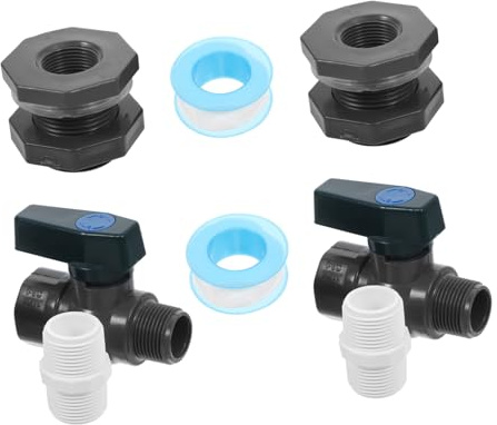 HOODANCOS 2Set Kit Robinet Récupérateur Eau de Pluie avec Adaptateur PVC Vanne Diverteuse pour Jardin Arrosage Tonneaux et Bassins Installation Facile et Réutilisable