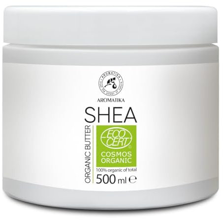 Shea Butter BIO 500g - Unraffiniert - Rein & Natürlich Karité Body Butter - Butyrospermum Parkii Butter - Körperbutter - Massage - Intensive Pflege für Gesicht - Körper - Haare