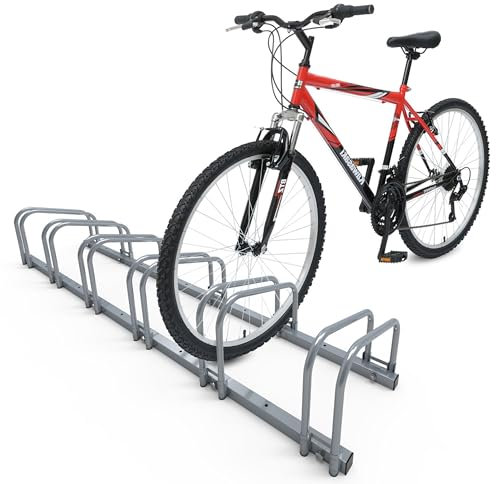 VOUNOT® Rastrelliera per Biciclette, Rastrelliera Portabici, Installazione a pavimento e parete, 6 Posti, Argento