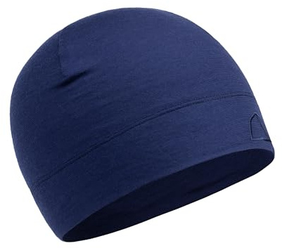 TOM FYFE Premium Leichte Merino Beanie Unisex Marine/L/XL aus 100% Merinowolle – temperaturregulierend, geruchshemmend – Made in Europe