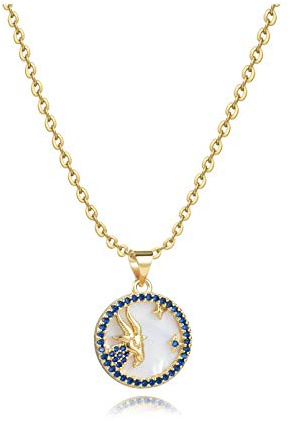 SBI Jewelry Collier en or pour femme avec pierre de naissance constellation Bélier, Taureau, Gémeaux, Cancer, Lion, Vierge, Balance, Scorpion, Sagittaire, Capricorne, Verseau, Poissons, anniversaire