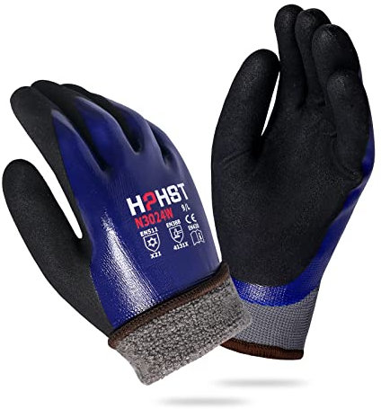 HPHST Guantes de trabajo para invierno, resistentes al agua, térmicos, cálidos, guantes de montaje, guantes de trabajo de invierno, doble capa de nailon, guantes aislados (pequeños)