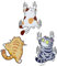 HORREX Lot de 3 autocollants 3D pour voiture, motif chat et chaton, autocollants amusants pour voiture, fenêtre, etc
