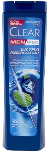 Clear Extra Frische-Shampoo 24 Stunden, Anti-Schuppen-Shampoo mit Niacinamid und Menthol, verleiht ein Gefühl von Frische, Shampoo für Herren, bis zu 100% Schutz vor Schuppen*, Format 225 ml