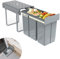 Suusolny Grau 1 x 20L + 1 x 10L Einbaumülleimer Mülltrennsystem Ausziehbar Mehrfachbehälter Abfallsammler Schrankmülleimer Geruchsdicht Komfortabler Zugang für Küche 48x26x42cm
