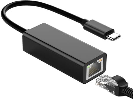 USB C Al Adaptador Ethernet - Conector De Red Gigabit USB Type C | Dongle De Internet De Alta Velocidad A LAN | Converter De Cable Ethernet Compacto Accesorio De Puerto_C para Conexión con Cable E