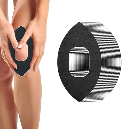 ZHITENG 10 stycken kinesiologiska band, elastisk precut kinesiotape andningsbar kinesiologitejp vattentät sport spreading, för knä lindring muskelsmärta (svart)