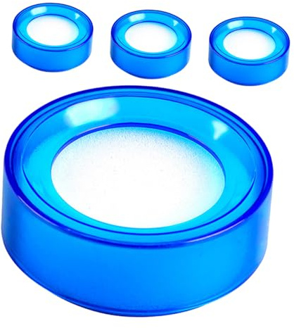 SUPVOX Lot de 4 Humidificateurs pour Doigts en Éponge Humide Plastique Transparent Bleu Compacts et Ronds pour Compter L'Argenté en Banque et Commerces Absorption Rapide pour