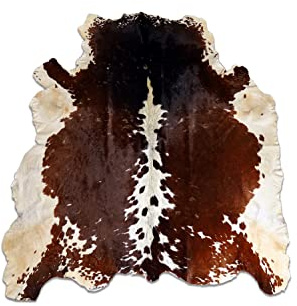 UCHEWON Cowhide Rug Real Natural Large Area Rug Hair On Leather Cow Print Fur Skin Animal Pattern Carpet Wall Decor Hanging Art
