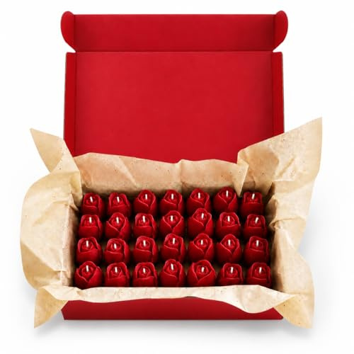 Velas en Forma de Rosa, Set de 28, Regalos de Cumpleaños Bodas Comuniones