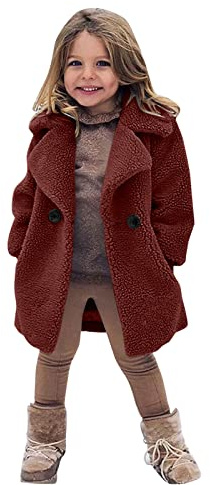 Générique Småbarn flickor vindtät vinterkappa tjockna kappa varm jacka fleece knapp träningsoverall jacka