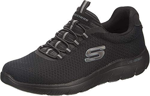 Skechers Herren Summits sneakers, Black Mesh Trim, 42.5 EU