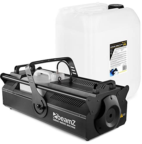 BeamZ S3500 Nebelmaschine DMX, 3500 Watt Kraftvolle Rauchmaschine mit 20L Nebelfluid, Timer & Intervall, Fernbedienung, Display, 10 Liter Tank - für Große Events, Clubs, Bars Hochzeiten, Festivals