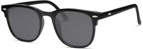SOJOS Retro Vintage Square Polarized Sunglasses for Women Men UV Protection Lens TR90 Frame Sunglasses SJ2112, Black Frame/Grey Lens