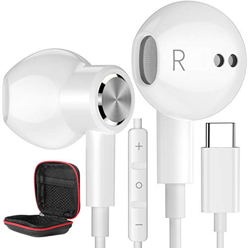 USB C Headphones Magnetic Wired Earbuds with Mic for Apple/Samsung Android