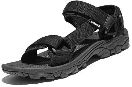 NORTIV 8 Men's Sandals Hiking Sports Lightweight Summer Water Arch Support River Open Toe Athletic Trail Outdoor Walking SandalsAll/black Size 9 LANGDO 2