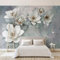 GIVLWF Carta da Parati da Stile Europeo Retrò, Fiori di Moda Romantici Fotomurali, Decorazione da Parete per Soggiorno Camera da Letto - 300 x 210 cm