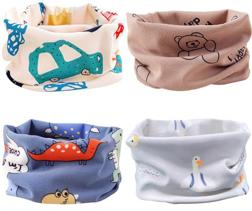 CENCERY 4 Stück Kinderschal Kleinkind Snood Halswärmer Winddicht Warm Cartoon Schal für Jungen und Mädchen