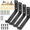 4 Stk Regalhalterung Schwarz, Winkel Regalwinkel Schwerlastwinkel, Industrielle Regalhalterungen, Schwimmende Wandhalterung Regal Wandregal Regalträger Halter mit Lippen(187mm)