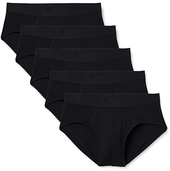 Amazon Essentials Slip en Tissu Modal Ultra Doux Homme, Lot de 5, Noir, XL