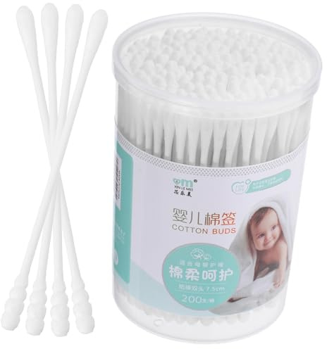Beaupretty 200pièces pour Fin Double Embout Nettoyage Soins Nourrissons Précis Zones Délicates Compact