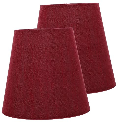 ARTSEWPLY 2 Pantallas de Lámpara de Tela Clip para Bombilla 2 Piezas Diseño Barril Retro para Lámpara de Pared y Salón