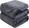 HOZY Plaid Couverture Polaire 220x240cm Gris Fonce Doux et Chaude - 350GSM Couvre Lit 2 Personnes et Plaid Canapé Flanelle - Réversible Double Face