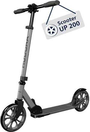 HUDORA Scooter Up 200 - Trottinette Confortable et silencieuse en Aluminium pour jusqu'à 100kg - Réglable en Hauteur & Pliable - Trottinette sans à-Coup pour Enfants/Adolescents & Adultes