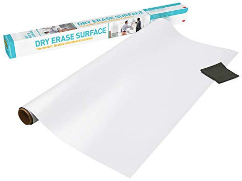 Xrten Adesivo da Parete Lavagna Rimovibile,Pellicola Lavagna Adesiva Bianca,Memo da Parete per Ufficio,Bambini, Fai da Te,Casa