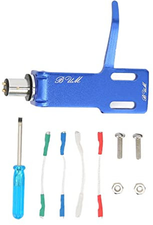 ciciglow Carcasa de Cabezal de Fonógrafo, Kit de Cabezal de Fono de Aleación de Aluminio Equipo Y Accesorios de Audio Profesional para DJ Carcasa de Tocadiscos de Fonógrafo para Tocadiscos(Azul)