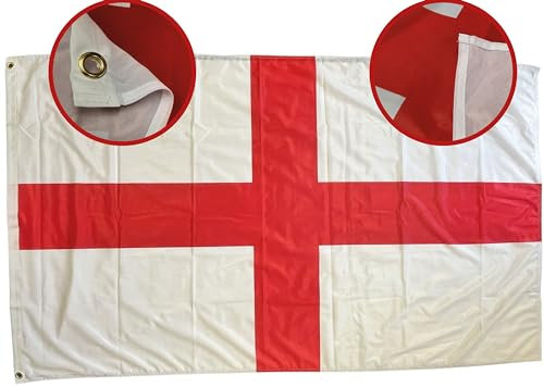 NWFlags 5ft x 3ft England St George Flag | Outdoor Heavy 110d Knitted Polyester | for Flagpoles