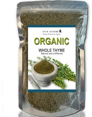 100% Organic Thyme, Natural, Raw Thyme fresh, non GMO-Gluten Free, for Healthy meal and tea, no preservatives, no additives, perfect seasoning, Thymol, 100% Thyme always fresh