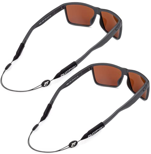 Pilotfish No Tail Adjustable Eyewear Retainer Cable Strap: Sunglasses, Eyeglasses, Glasses (14 Inch, Original 2-Pack)