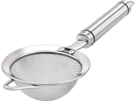 AOWOTO 304 Filtri a maglia fine in acciaio inox per cucina, scolapasta con manico, setacci in metallo per alimenti, riso, olio, tagliatelle, frutta, verdura, colino da tè