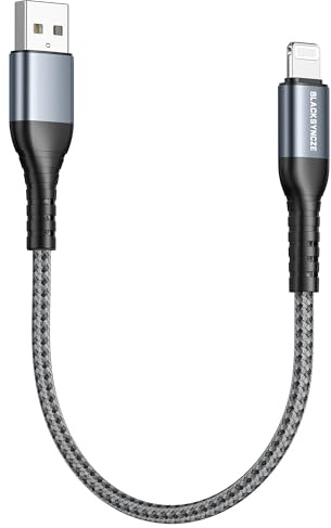 BLACKSYNCZE iPhone Ladekabel Kurz 0.3M, Lightning Kabel [MFi Zertifiziert] iPhone Schnellladekabel Nylon Ladekabel Lightning für Phone 14 13 12 11 Pro Max Mini XS XR X 8 7 Plus 6s 6 Plus 5s 5 SE 2020