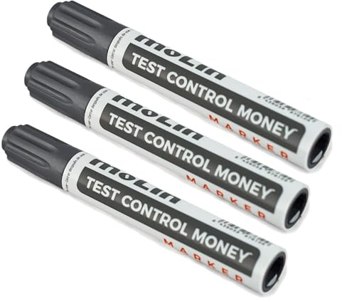3 Pcs Rilevatore di banconote false - Pennarello per banconote false - Adatto per tutte le banconote in euro, dollaro, sterline, ecc. - Inchiostro resistente - Contatore banconote - Supermercato