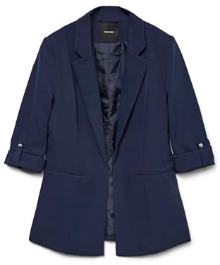 VERO MODA Vmgloria Slim Blazer Noos 3/4, Azul, 36 Mujeres