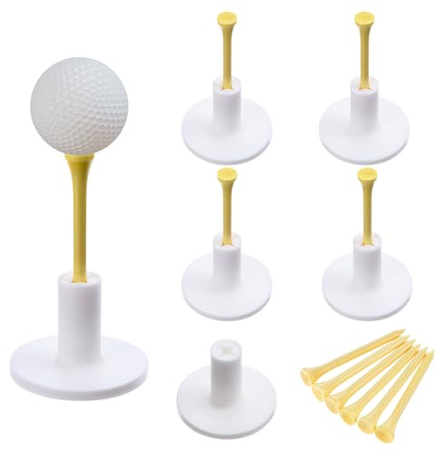 Rubber Tees for Golf Mats, Golf Tee Holder for Driving Range & Simulator, Unbreakable Golf Tees,Golf Accessories Indoor & Outdoor Practice, 1.5 Inch Holder Tees