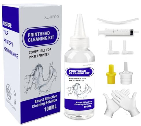 Printhead Cleaning Kit for HP 8710 7740 8600 8610 for Epson Ecotank ET-2720 ET-2760, Inkjet Printer Nozzle Cleaning Kit for Brother, Printer Cleaning Solution for Canon Print Head (100ml)