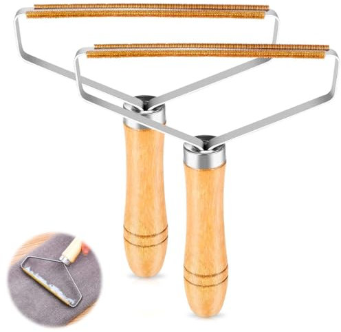 QOMJUFA 2 PCS Levapelucchi Manuale, Portatile Rimuovi Pelucchi, Doppia Faccia Rimuovi Peli Animali Colore Vero, Riutilizzabile, per Vestiti, Divani, Tappeti