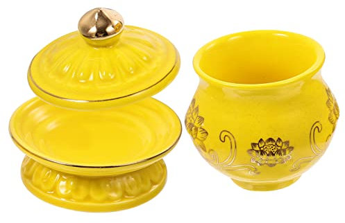 ABOOFAN Tazza Cerimoniale Porcellana Per Offerte Buddiste Contenitore Sacro Per Coppa Decorativa Per Meditazione e Decorazione Accessori Per Pratiche Spirituali