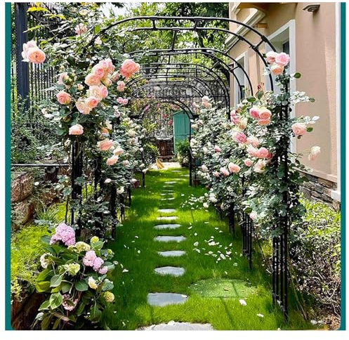 Arche en fer pour fleurs, treillage extérieur, tonnelle de jardin, treillage d'arche, treillis pour plantes grimpantes, support diverses décorations de fête de mariage, pergola, pelouse, fête (120 x