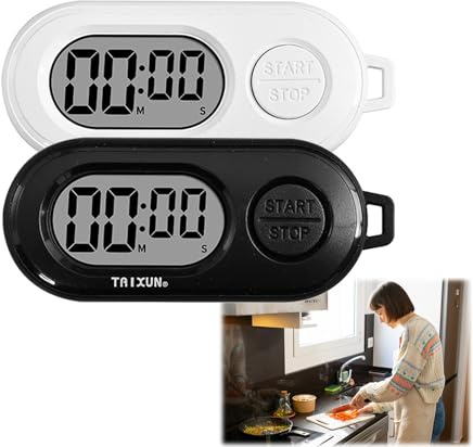 2 PCS Keychain Stopwatch with LCD Screen, Mini Digital Countdown Timer & Alarm, Portable Stop Timer Key Chain Watch, Lightweight Electronic Pocket Clock for Sports, Cooking, Classroom, Training