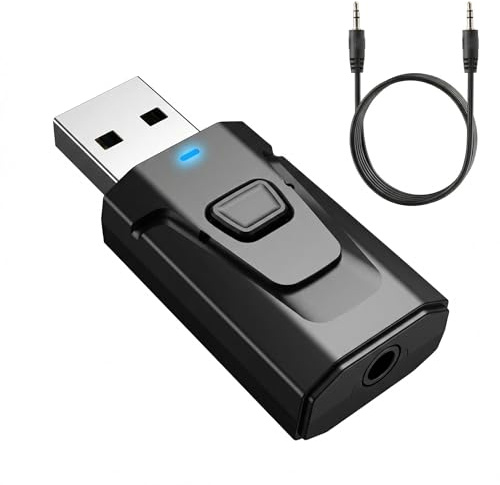 USB 5.0 2-i-1 Bluetooth-adapter, Bluetooth-sändare för stereo-TV, Bluetooth USB 5.0-adapter, svart kontakt, synkron ljudmottagare utan latens, Bluetooth för PC