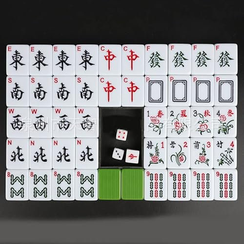 RANY 30mm Top-Qualität Mahjong Acryl Majiang Set Tischspiel Mit Arabischen Zahlen und Englischen Buchstaben