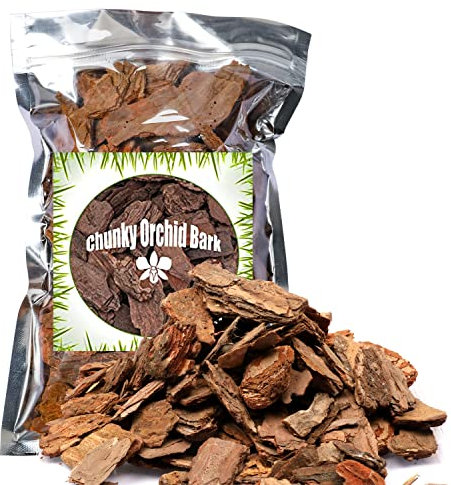 Orchid Bark for Plants, Organic Pine Bark for Proper Root Development for Phalaenopsis, Cattleyas, Dendrobiums, Oncidiums, Paphiopedilums and More (1L, Large(18-35mm))
